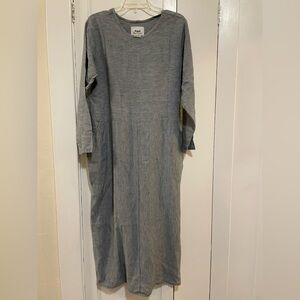 Flax Blue and Gray Linen Dress vintage Jeanne Englehart Lagenlook small